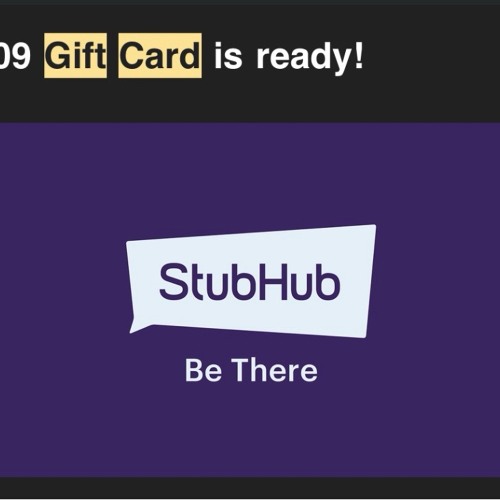 StubHub Gift Card $109